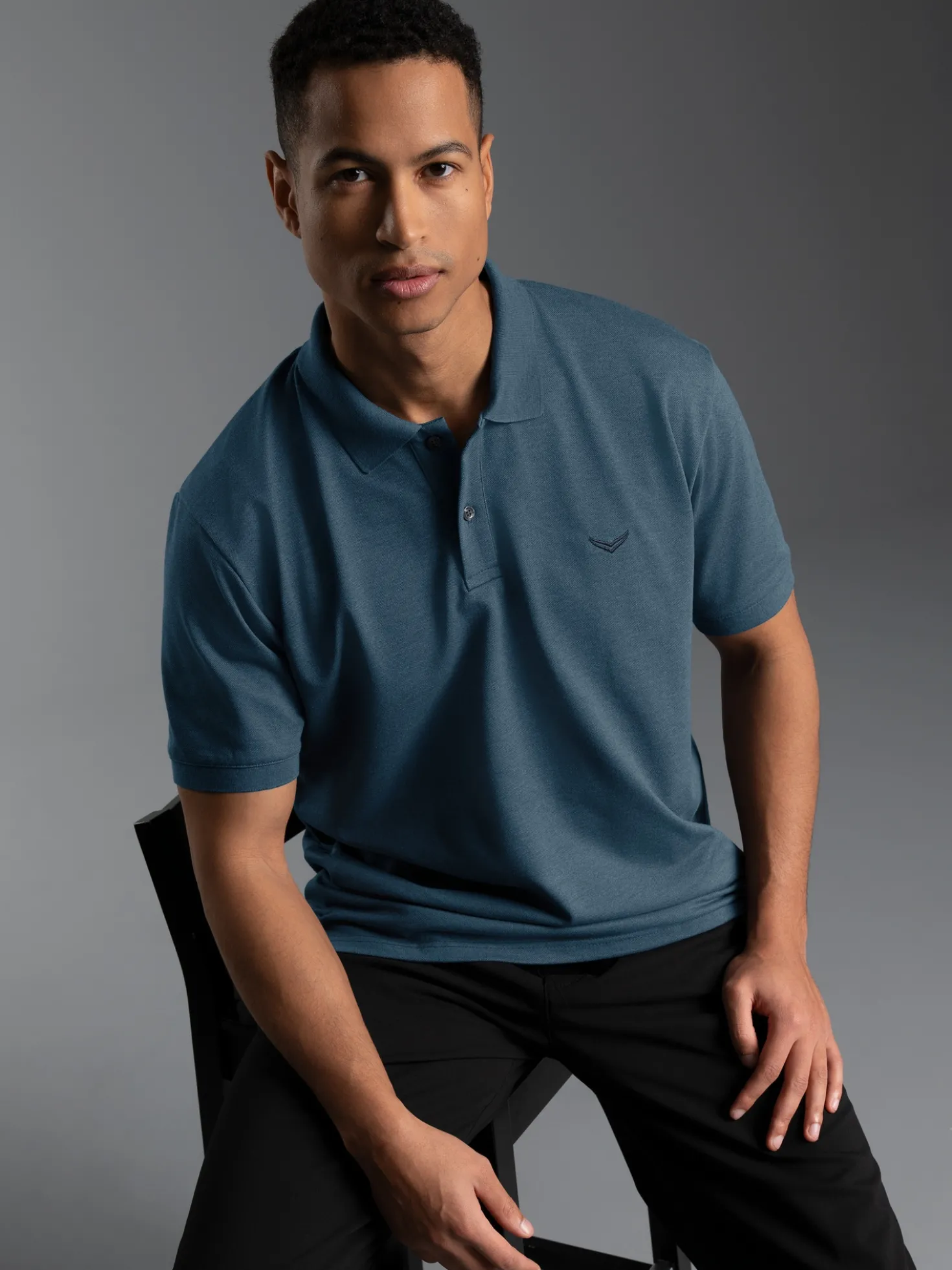 Poloshirt DELUXE Piqué Jeans-melange