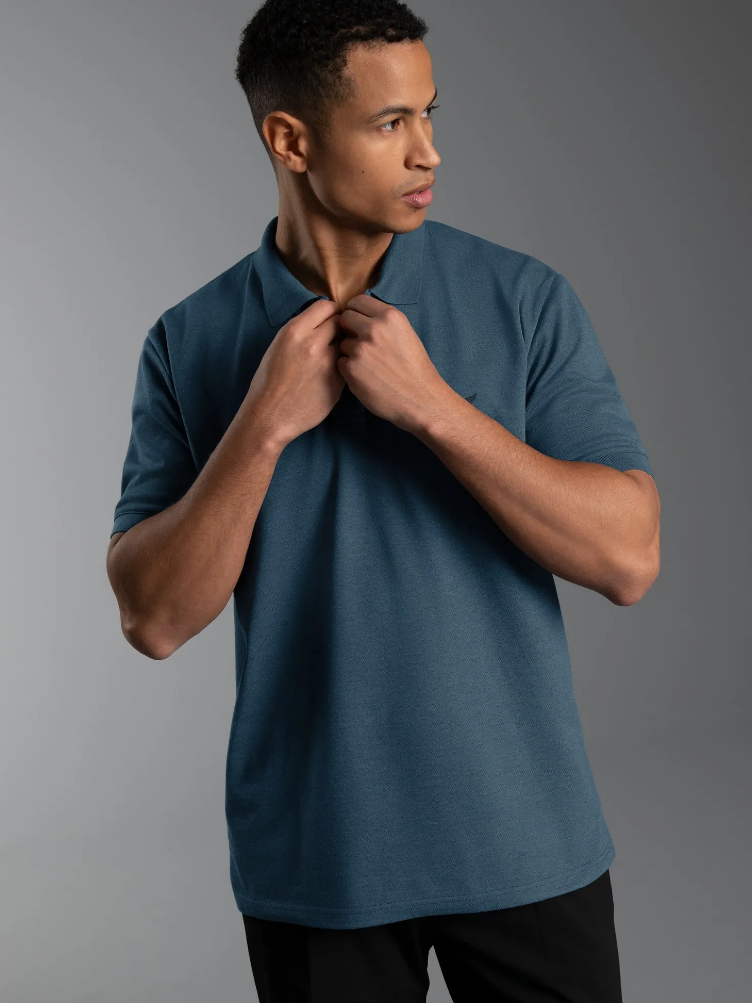 Poloshirt DELUXE Piqué Jeans-melange