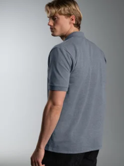 Poloshirt DELUXE Piqué Steingrau-melange