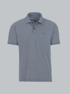 Poloshirt DELUXE Piqué Steingrau-melange