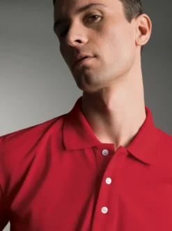 Poloshirt für Industriewäsche Schwinge am Arm Kirsch