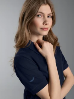 Poloshirt für Industriewäsche Schwinge am Arm Navy