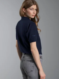 Poloshirt für Industriewäsche Schwinge am Arm Navy