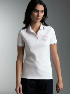 Polo Shirt im Marine Design Weiss