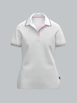 Polo Shirt in Kontrastfarbigen Akzenten Weiss