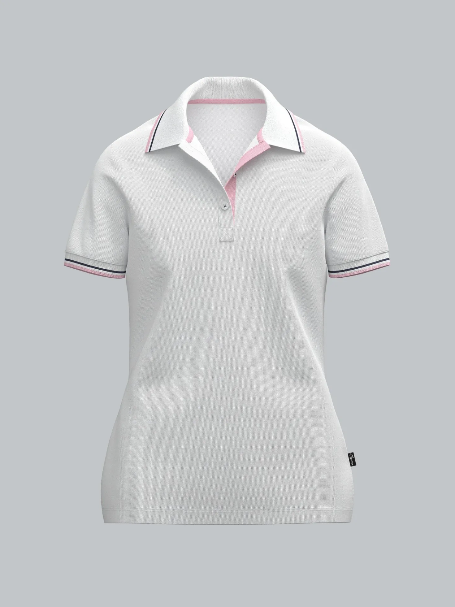 Polo Shirt in Kontrastfarbigen Akzenten Weiss