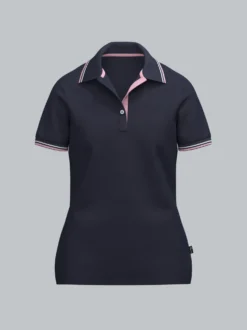 Polo Shirt in Kontrastfarbigen Akzenten Navy