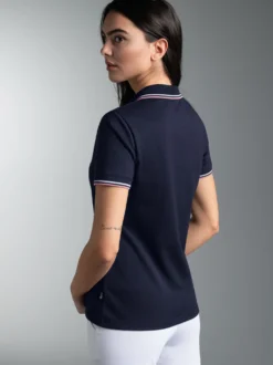 Polo Shirt in Kontrastfarbigen Akzenten Navy