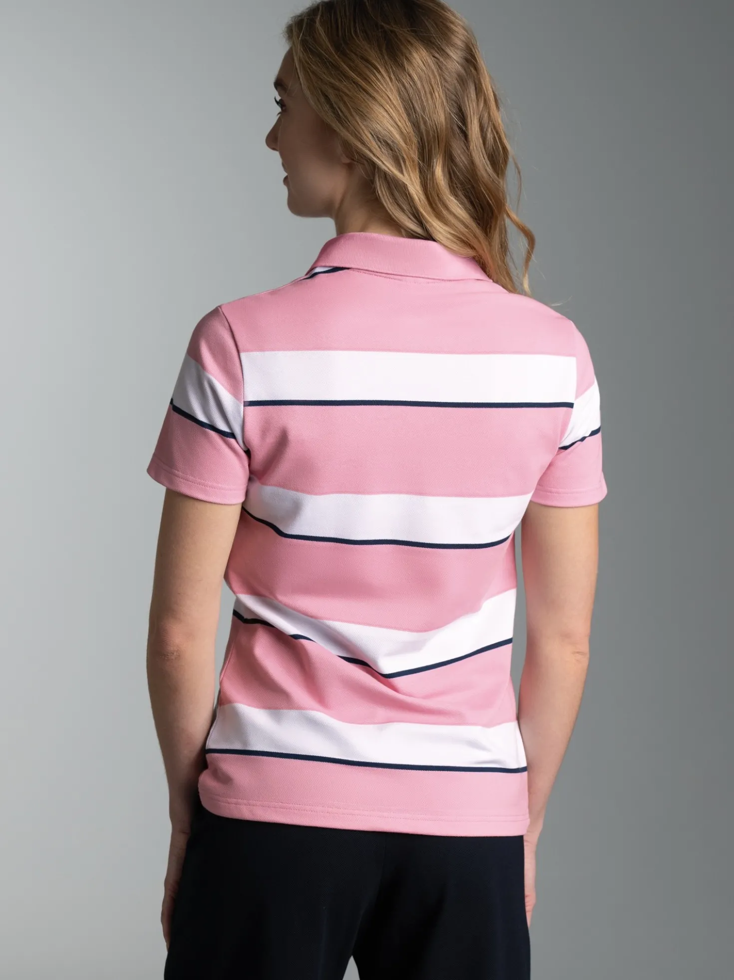 Polo Shirt in Ringelmuster Lilie