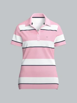 Polo Shirt in Ringelmuster Lilie