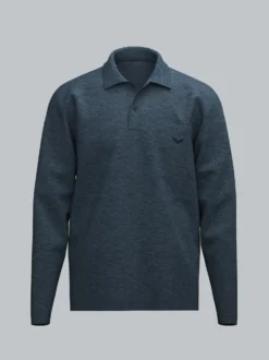 Poloshirt mit Brusttasche Jeans-melange
