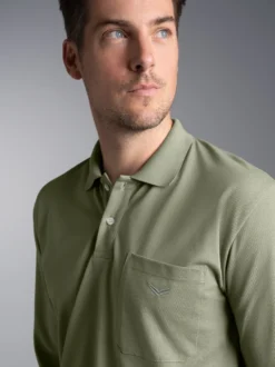 Poloshirt mit Brusttasche Salbei