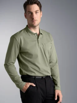 Poloshirt mit Brusttasche Salbei