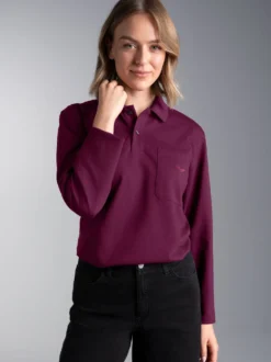 Poloshirt mit Brusttasche Sangria