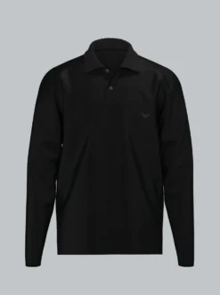 Poloshirt mit Brusttasche Schwarz