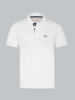 Poloshirt mit dreifarbiger Knopfleiste Weiss