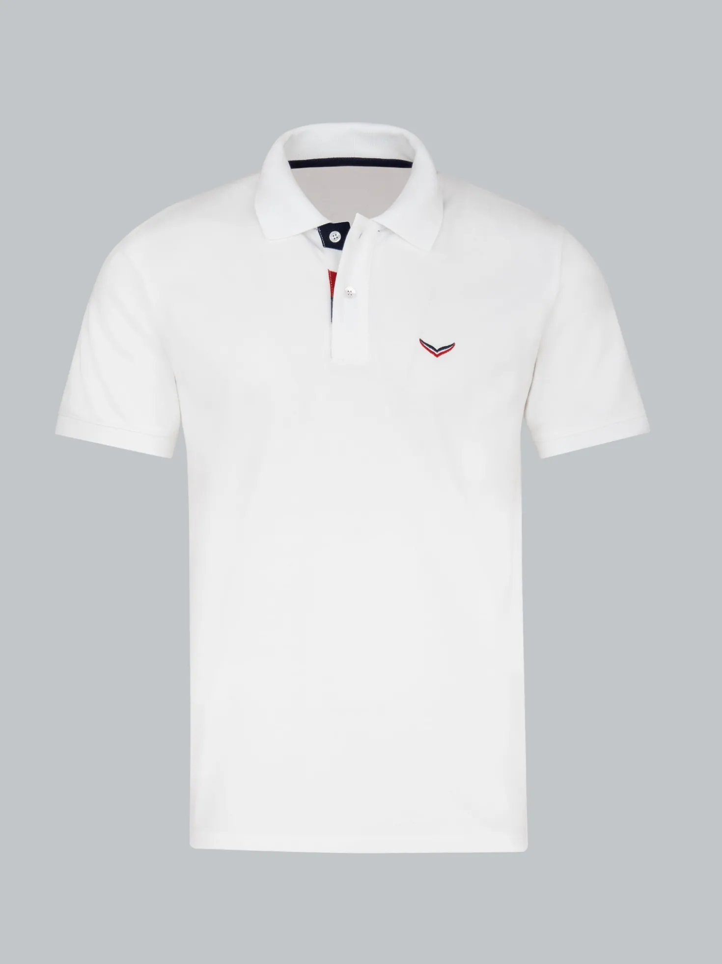 Poloshirt mit dreifarbiger Knopfleiste Weiss