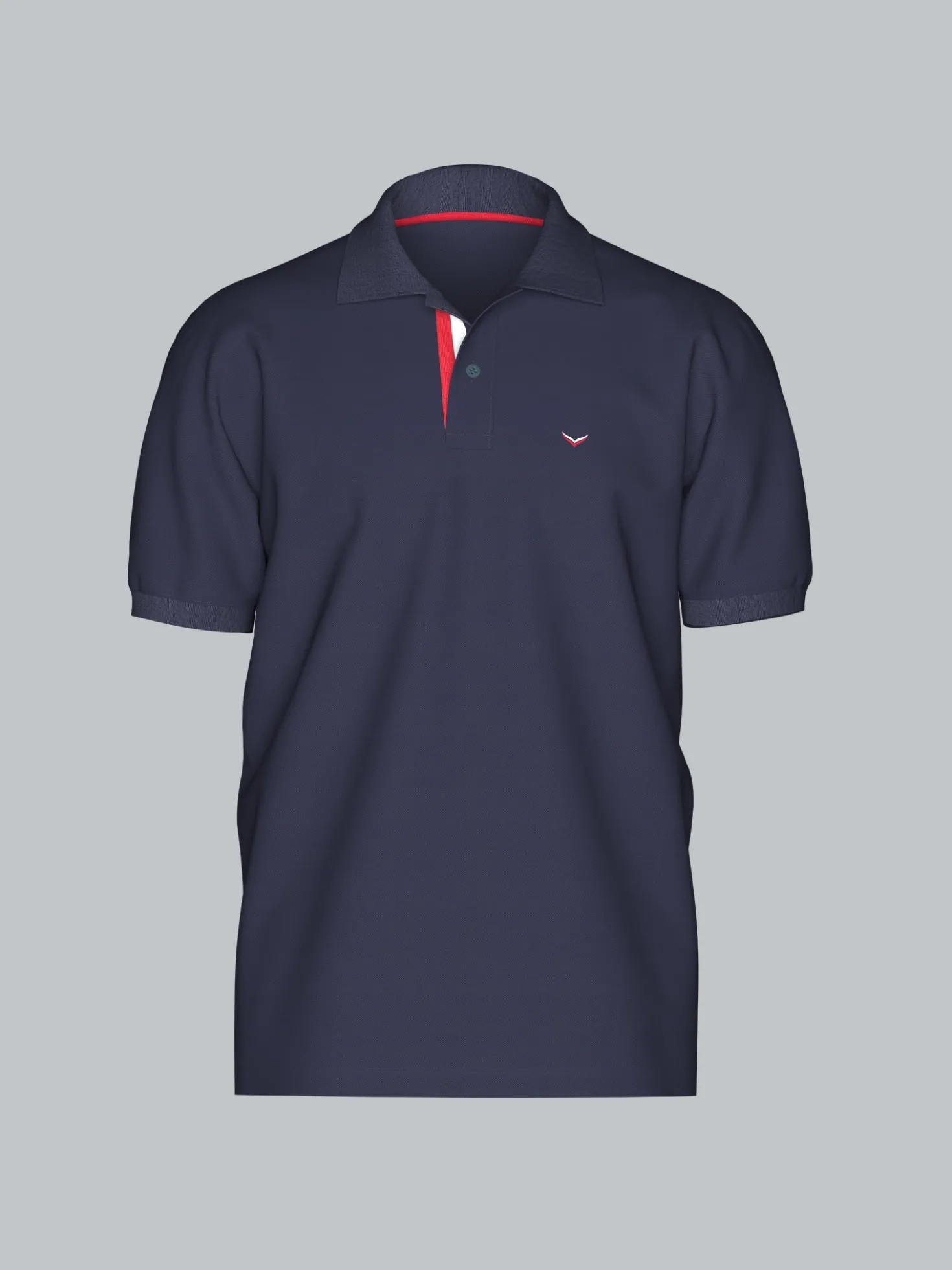 Poloshirt mit dreifarbiger Knopfleiste Navy