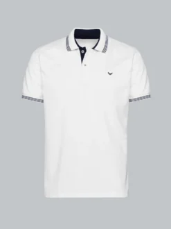 Poloshirt mit kontrastfarbigen Akzenten Weiss