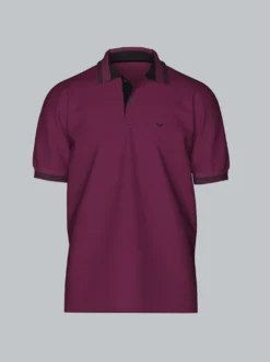 Poloshirt mit kontrastfarbigen Akzenten Sangria