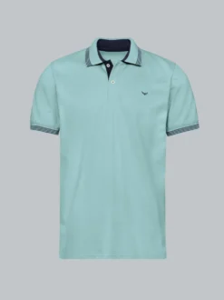Poloshirt mit kontrastfarbigen Akzenten Gletscher