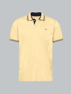 Poloshirt mit kontrastfarbigen Akzenten Vanille