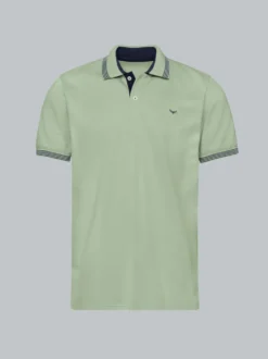 Poloshirt mit kontrastfarbigen Akzenten Green tea