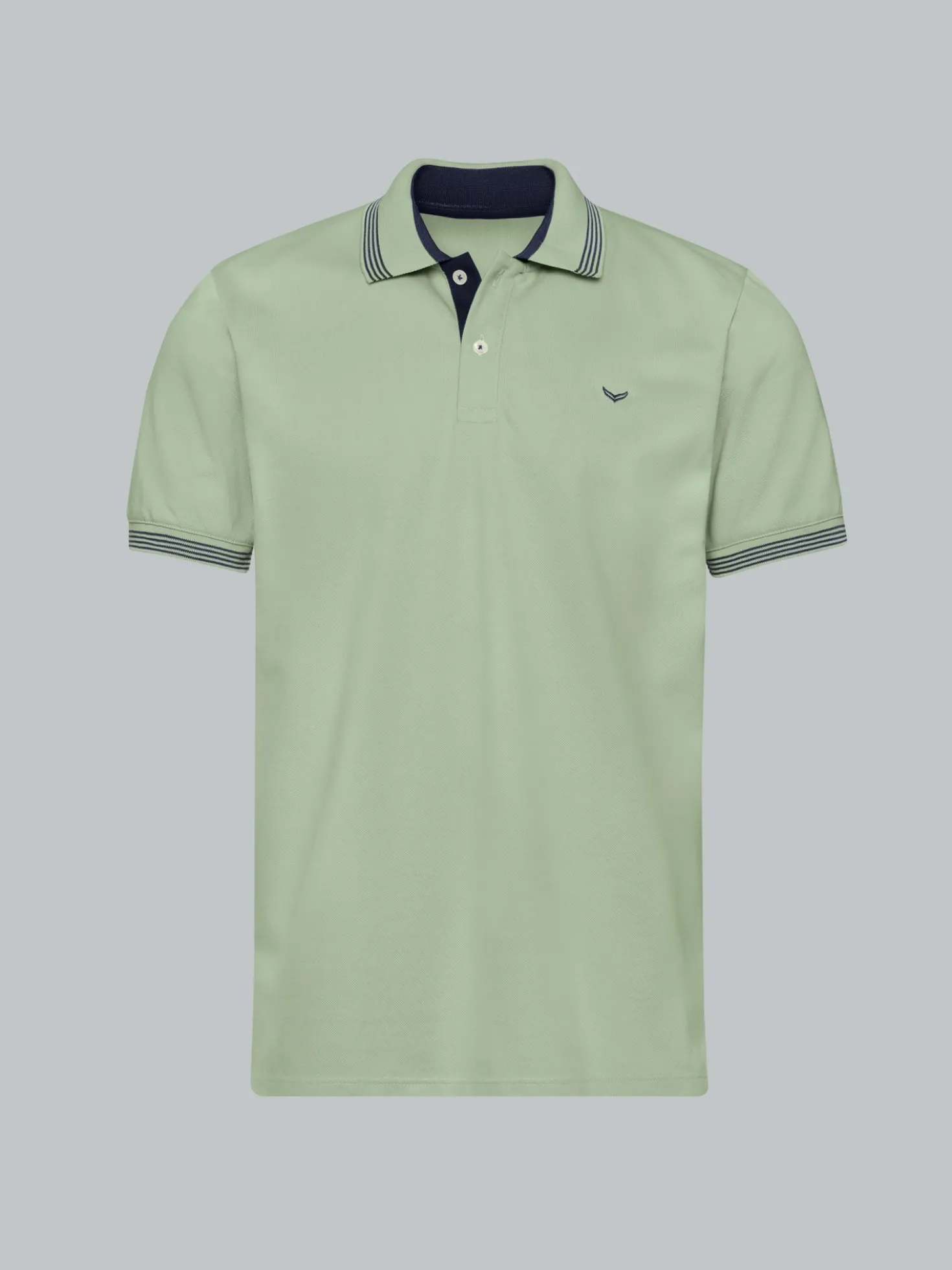 Poloshirt mit kontrastfarbigen Akzenten Green tea