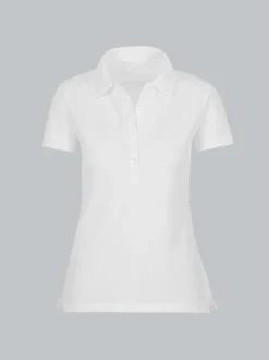 Poloshirt mit Kristallsteinen Weiss
