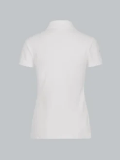 Poloshirt mit Kristallsteinen Weiss