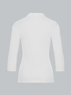Poloshirt mit Kristallsteinen Weiss