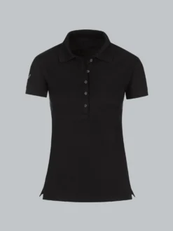 Poloshirt mit Kristallsteinen Schwarz