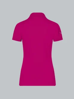 Poloshirt mit Kristallsteinen Magenta