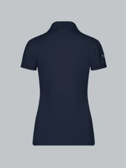 Poloshirt mit Kristallsteinen Navy