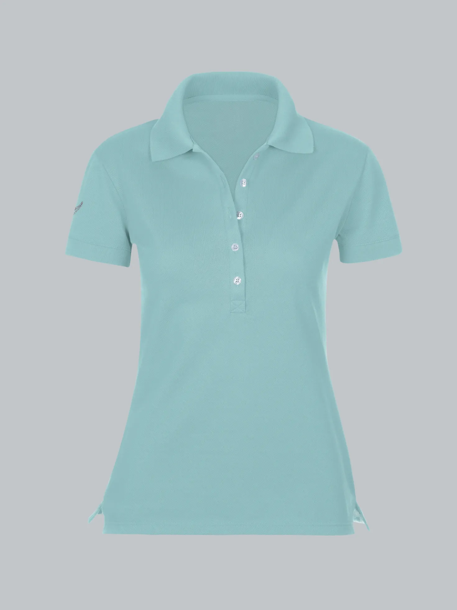 Poloshirt mit Kristallsteinen Gletscher