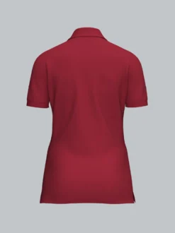 Poloshirt mit Kristallsteinen Rubin