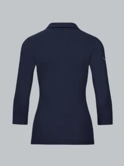 Poloshirt mit Kristallsteinen Navy