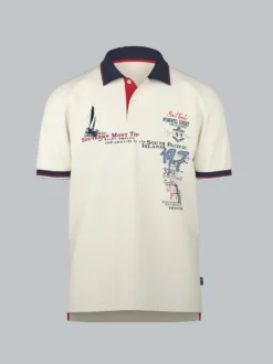 Polo Shirt mit Maritimem Print Natur