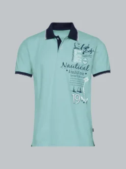 Poloshirt mit maritimem Printmotiv Gletscher