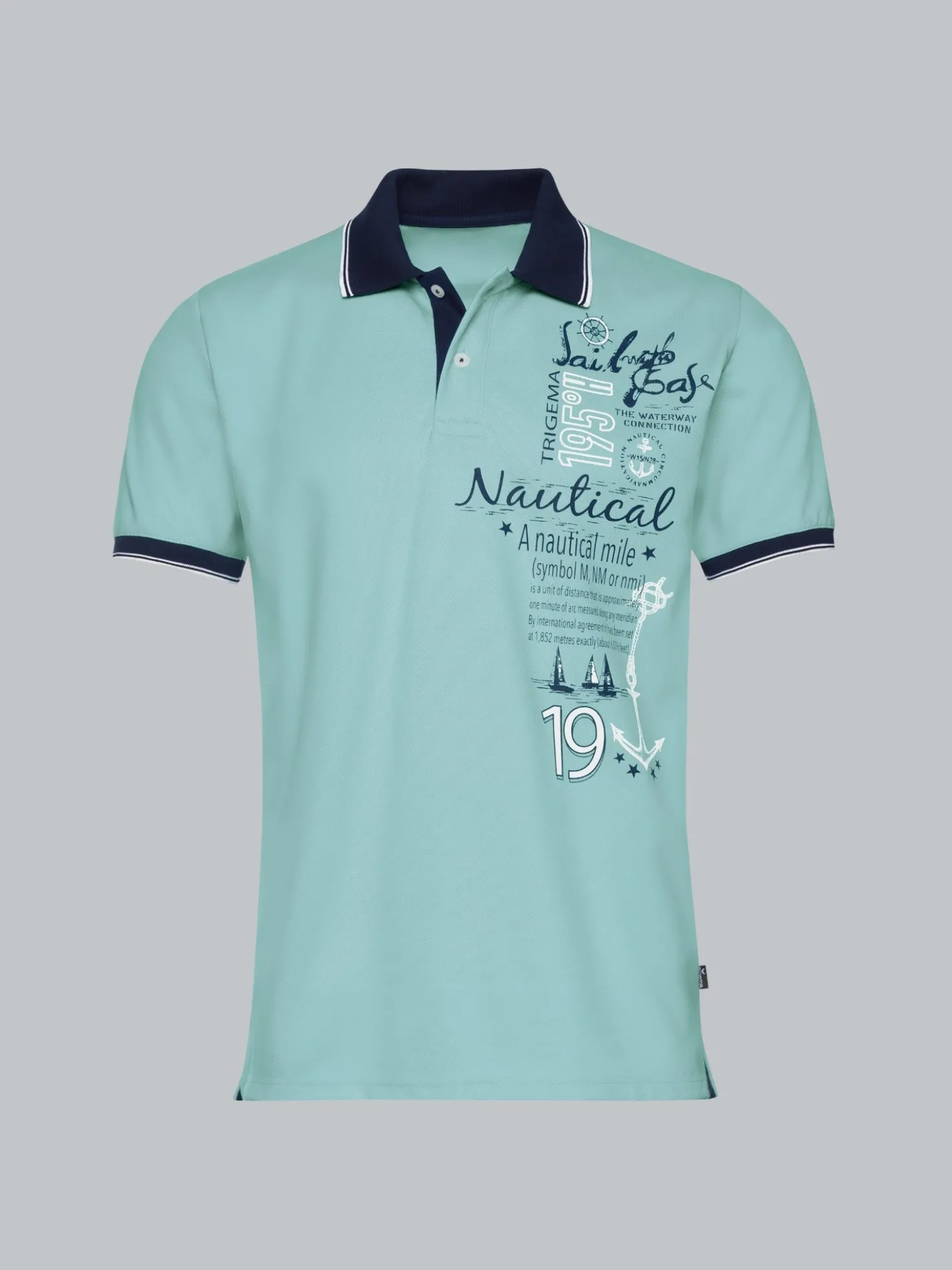 Poloshirt mit maritimem Printmotiv Gletscher