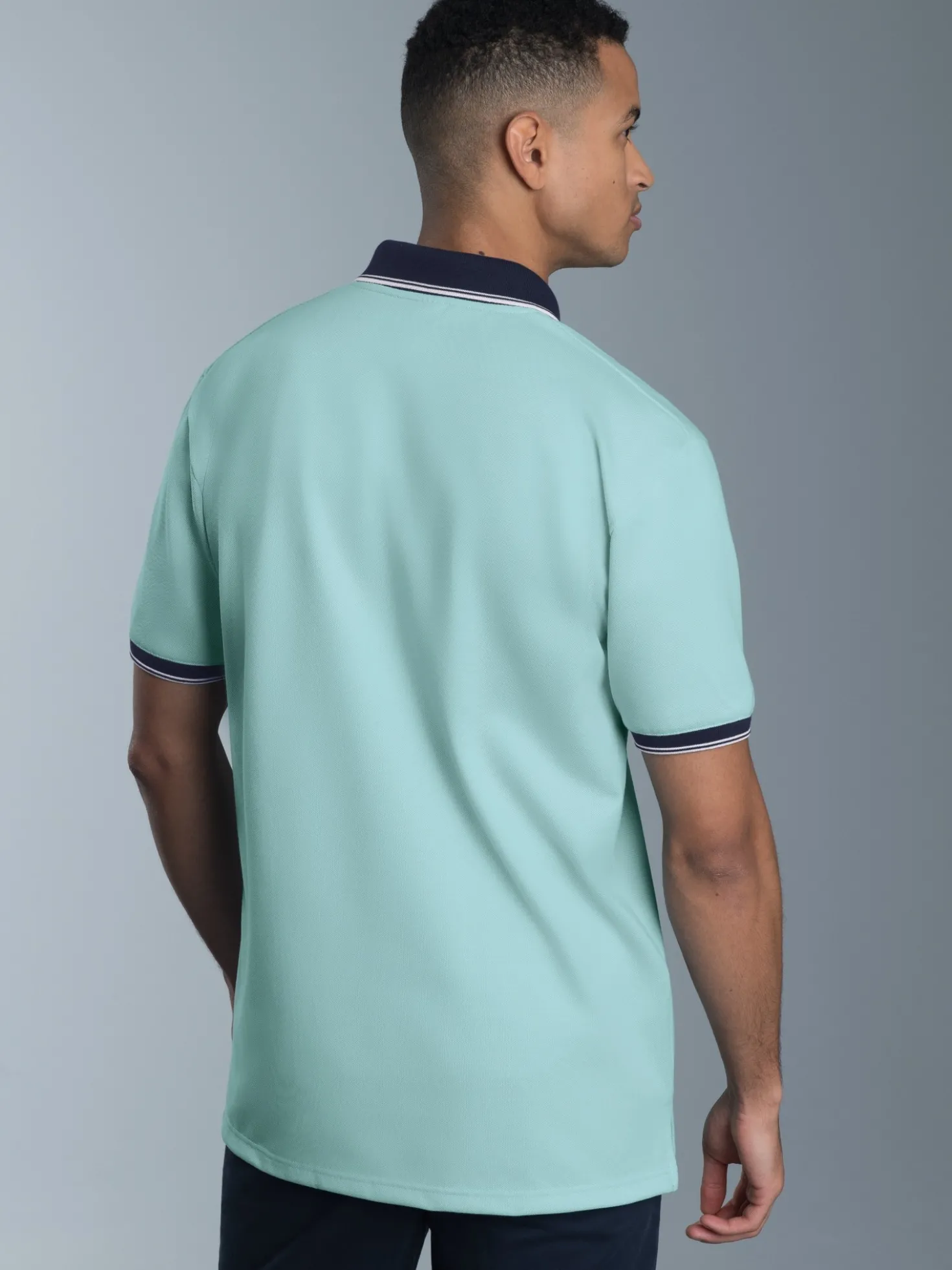 Poloshirt mit maritimem Printmotiv Gletscher