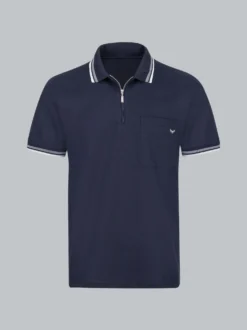 Poloshirt mit Reißverschluss Navy
