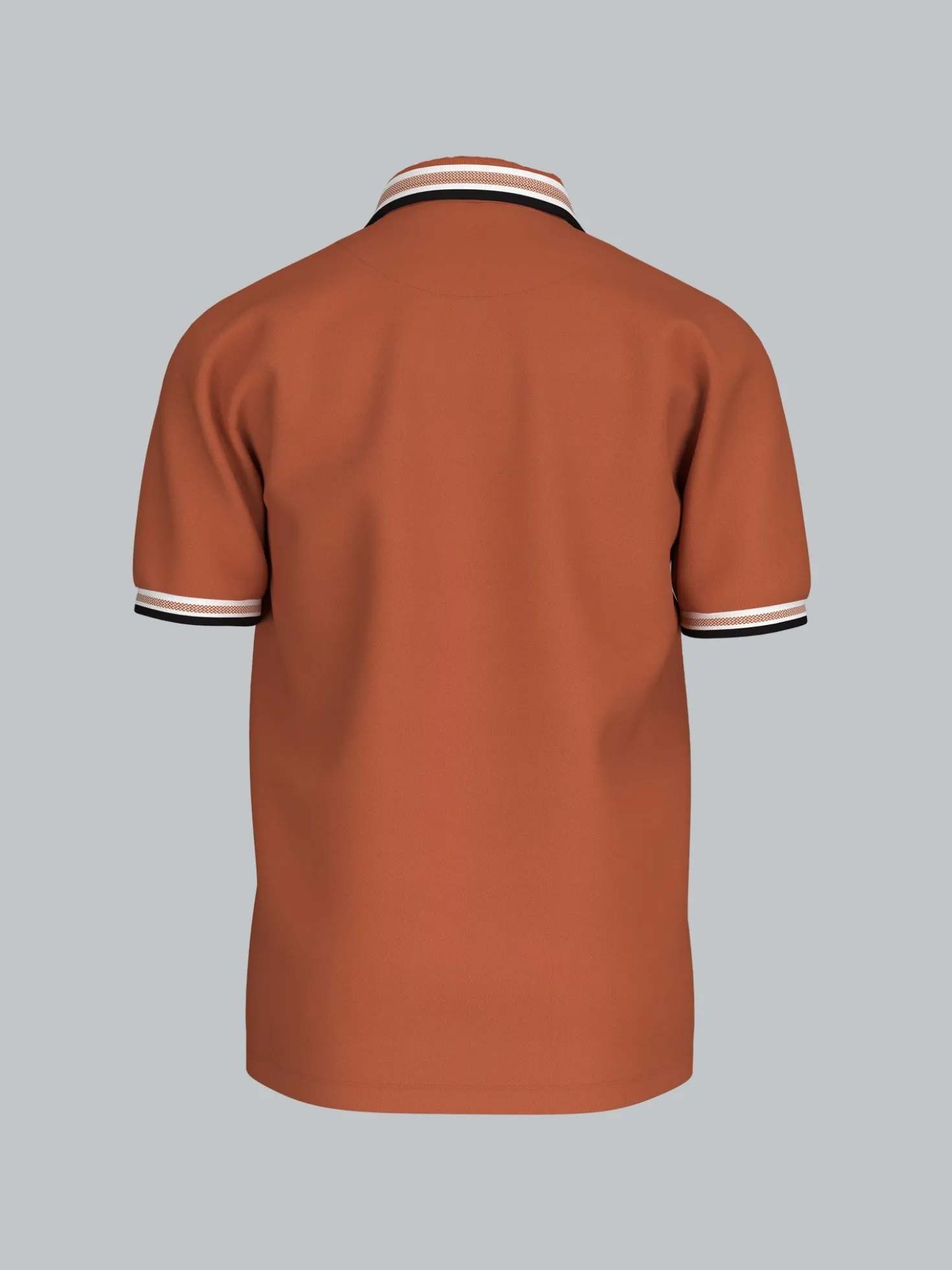 Poloshirt mit Reißverschluss Zimt