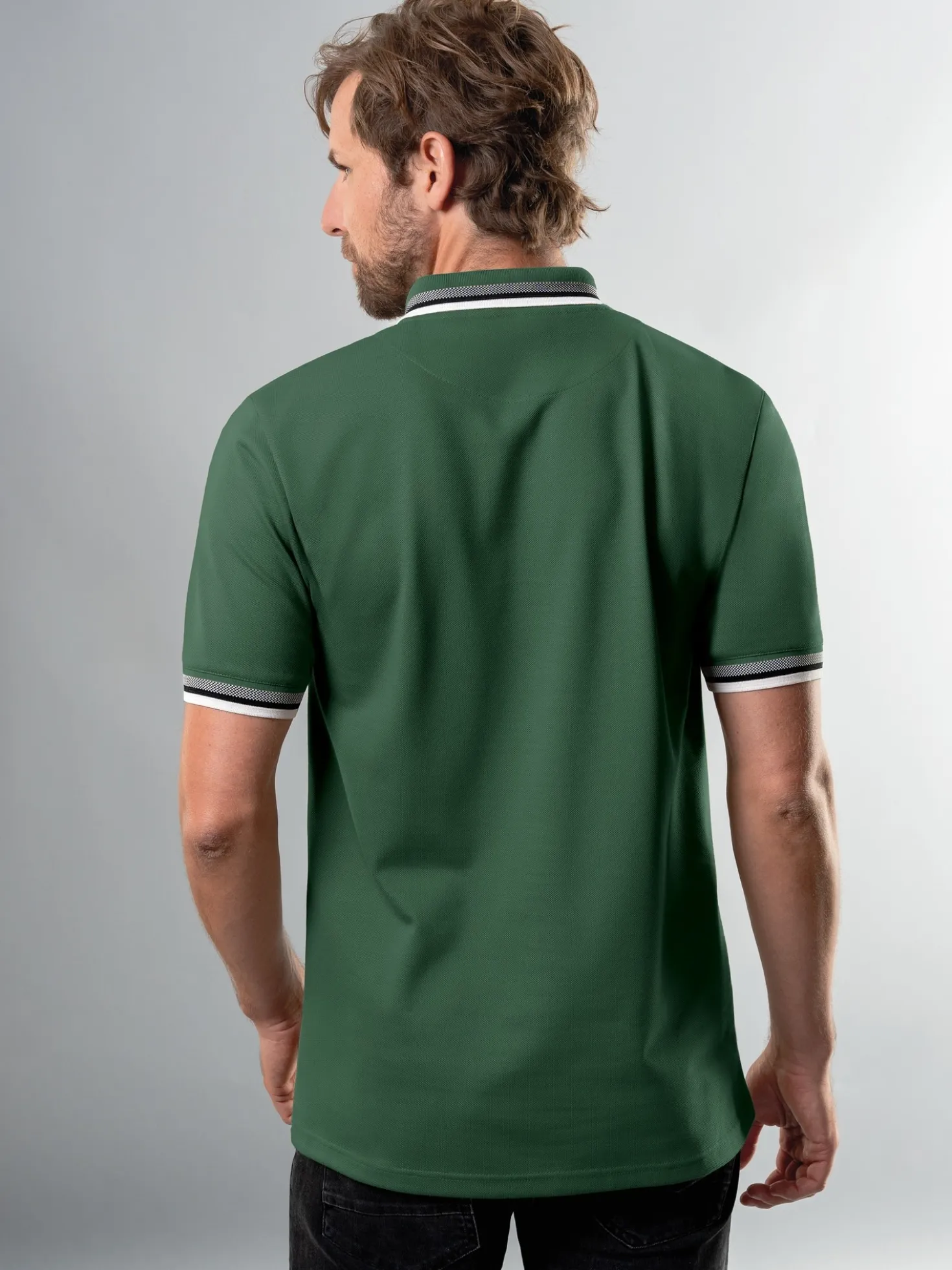 Poloshirt mit Reißverschluss Efeu