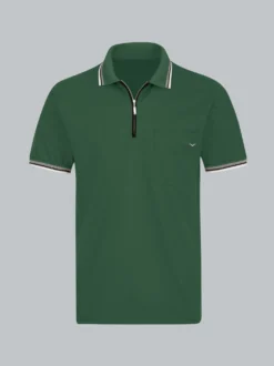 Poloshirt mit Reißverschluss Efeu