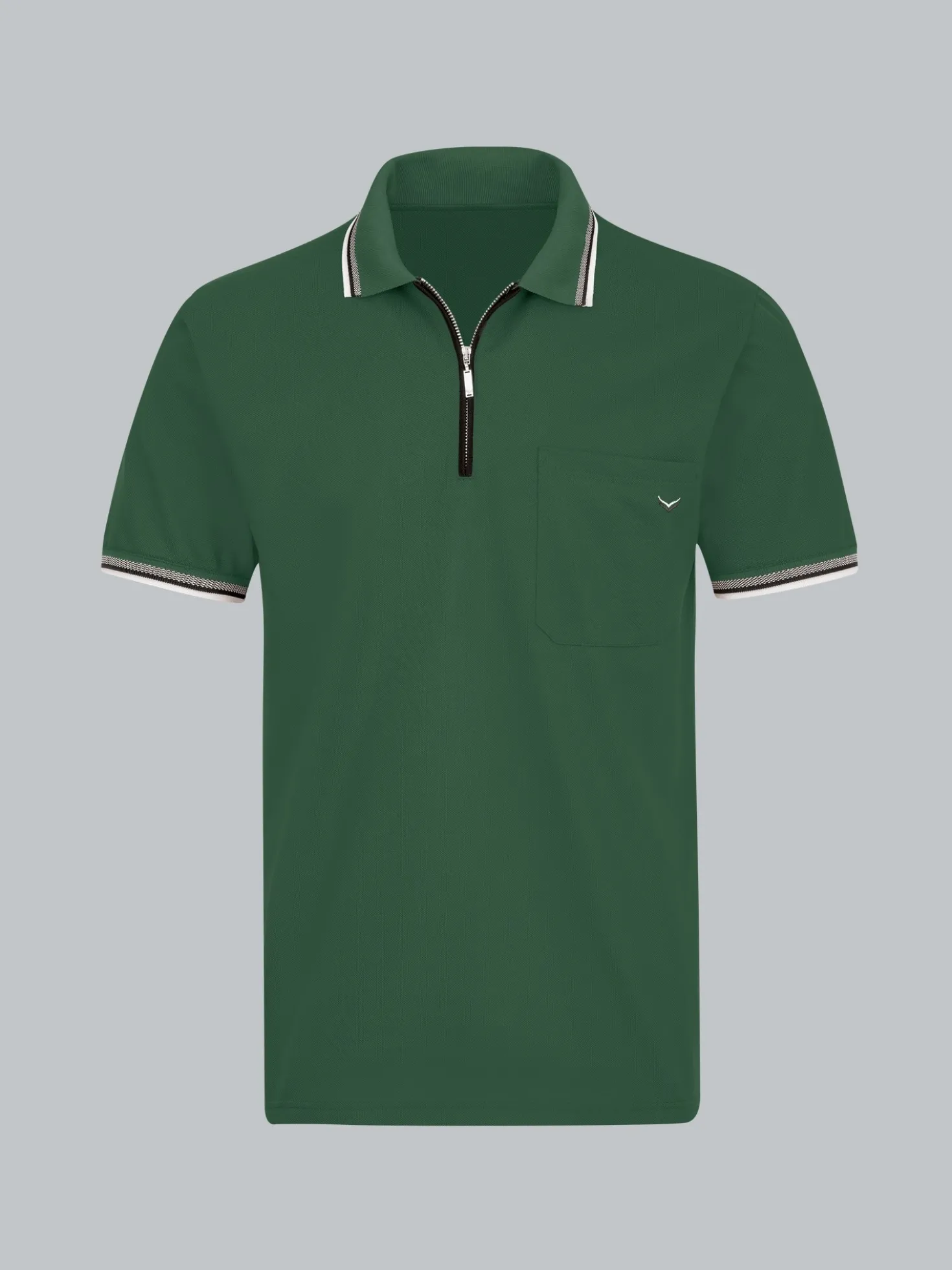Poloshirt mit Reißverschluss Efeu