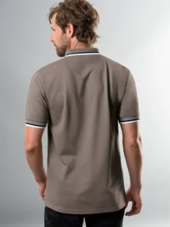 Poloshirt mit Reißverschluss Taupe