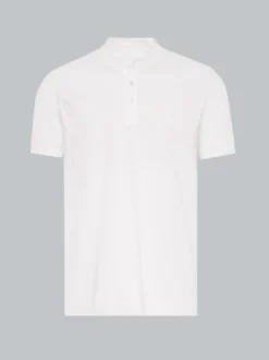 Poloshirt mit Stehkragen Weiss