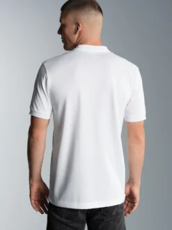 Poloshirt mit Stehkragen Weiss