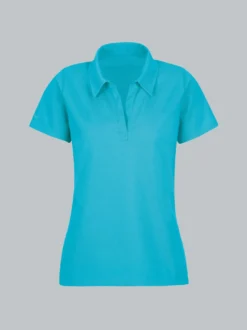 Poloshirt ohne Knopfleiste Azur